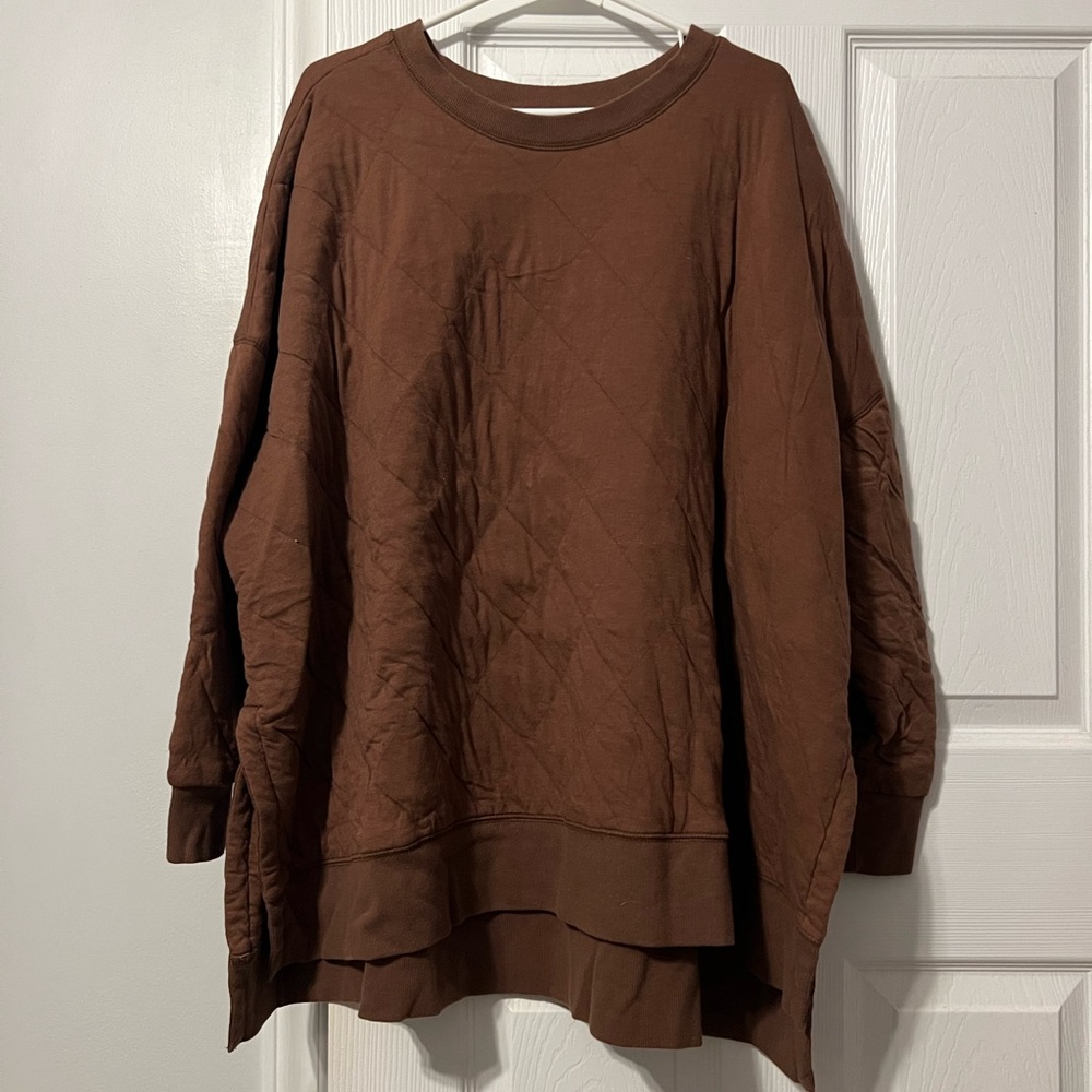 Old Navy Long-sleeve Vintage Quilted Tunic Sweatshirt